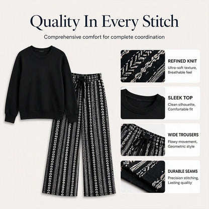 Diamante Croce™ Casual Top & Pants Set for Effortless Outings