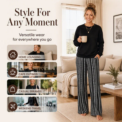 Diamante Croce™ Casual Top & Pants Set for Effortless Outings