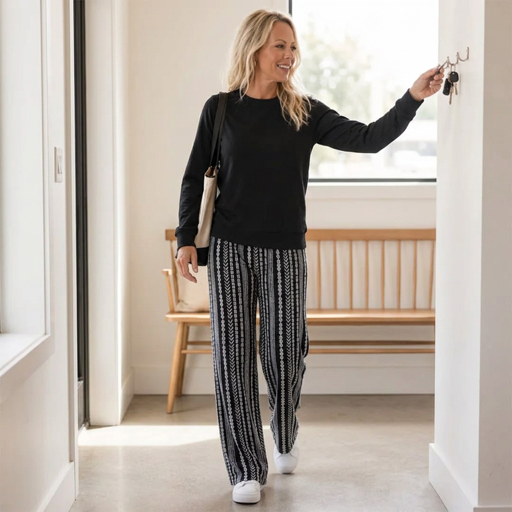 Diamante Croce™ Casual Top & Pants Set for Effortless Outings