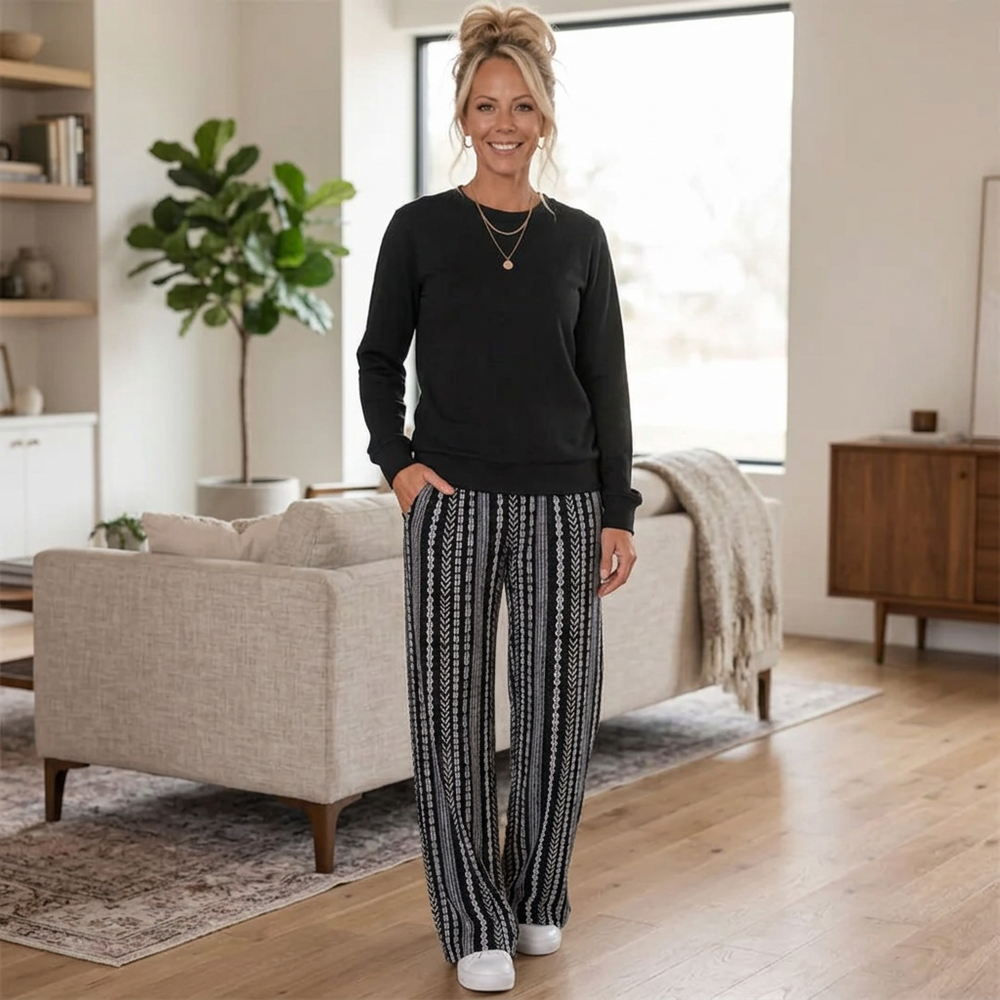 Diamante Croce™ Casual Top & Pants Set for Effortless Outings