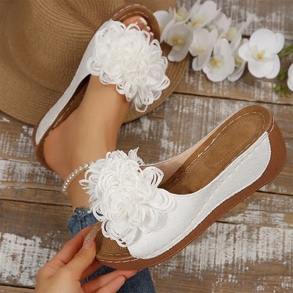 Diletta Baronetti™ Elegant Floral Wedge Sandals