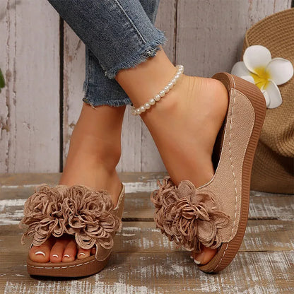 Diletta Baronetti™ Elegant Floral Wedge Sandals