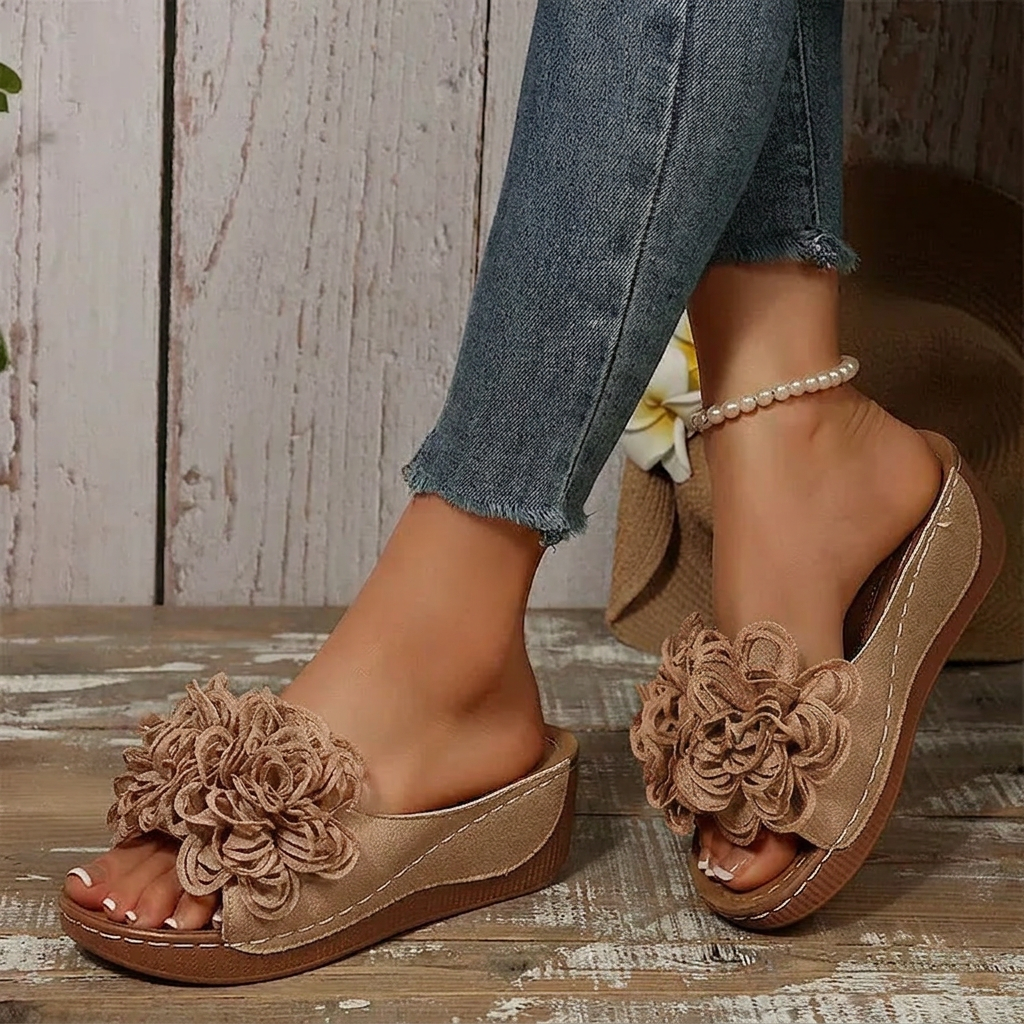 Diletta Baronetti™ Elegant Floral Wedge Sandals
