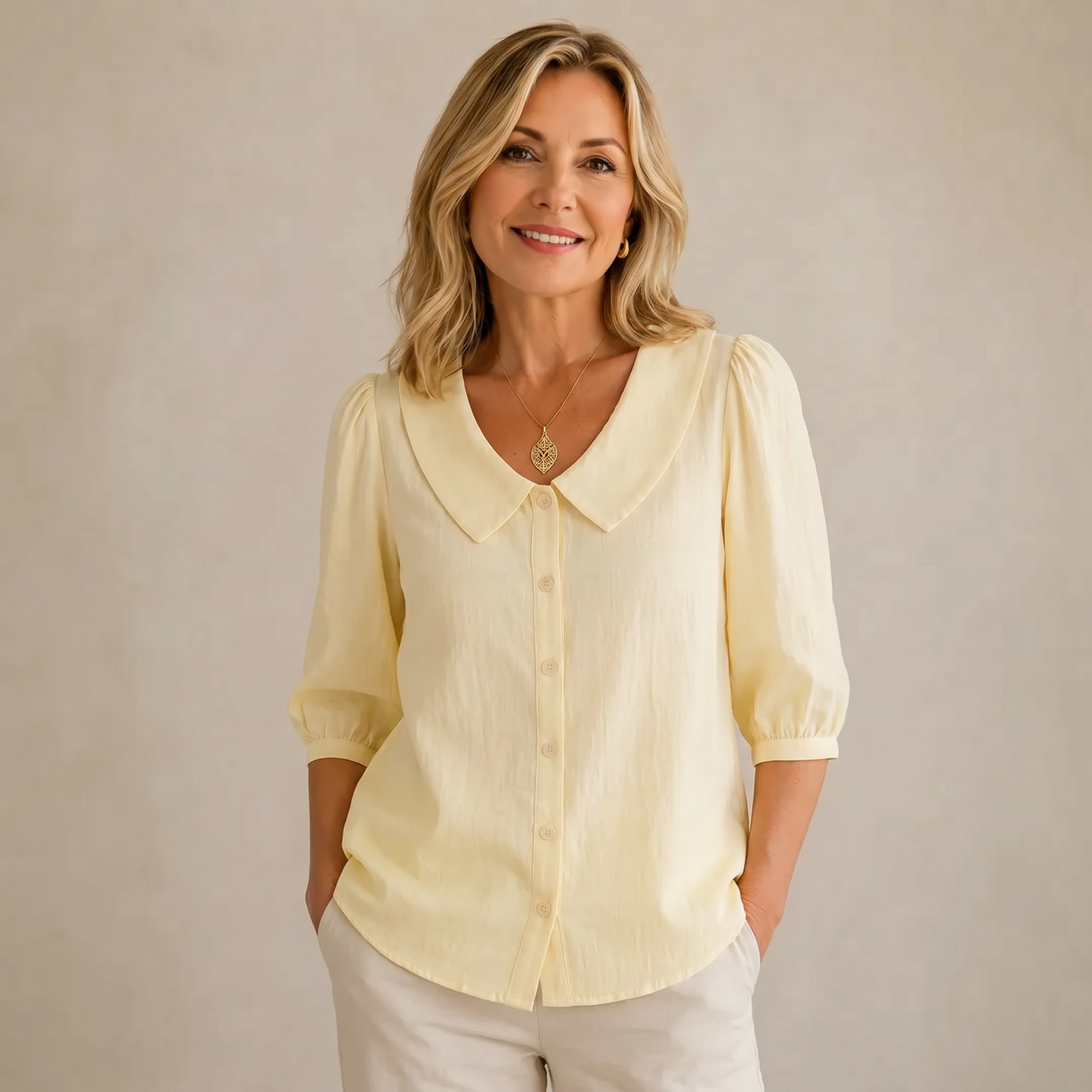 Domenica Bassetti™ Effortless Round Neck Blouse