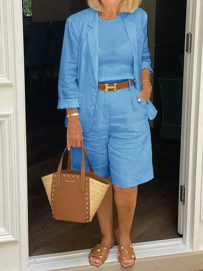 Donata Tarallo™ Breathable Shorts and Blazer Set