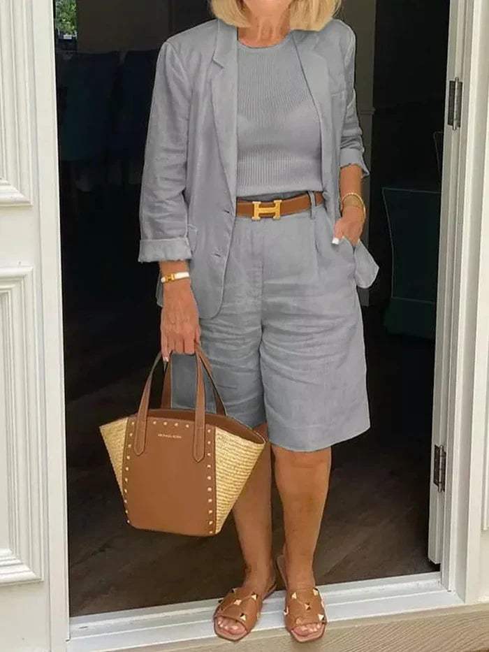 Donata Tarallo™ Breathable Shorts and Blazer Set