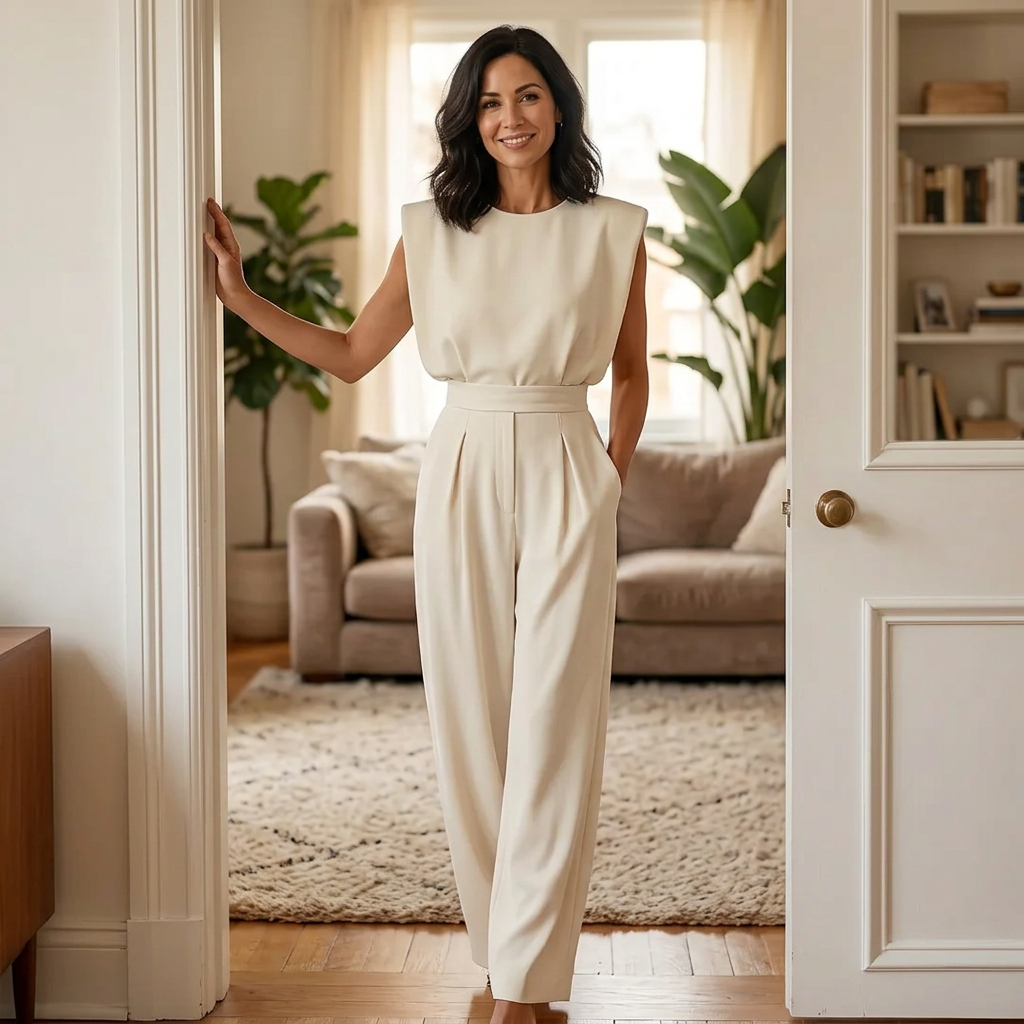 Donatella Sansoni™ Feminine Fitted Waist Jumpsuit