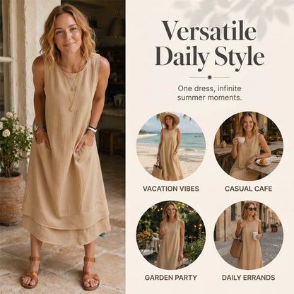 Dorotea Tofani™ Breathable Layered Summer Dress for Hot Days