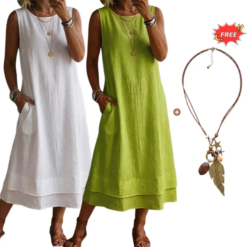 Dorotea Tofani™ Breathable Layered Summer Dress for Hot Days