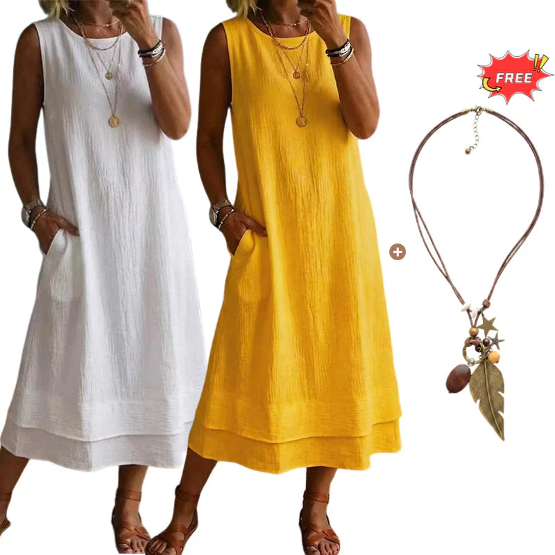 Dorotea Tofani™ Breathable Layered Summer Dress for Hot Days