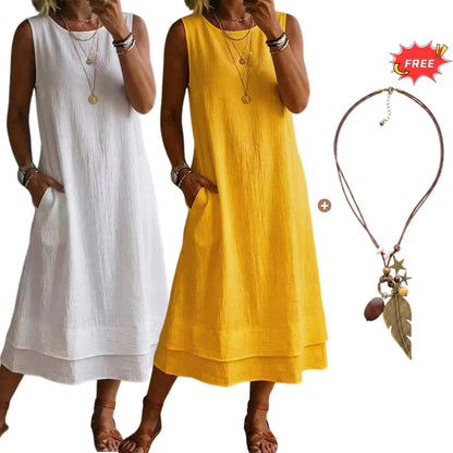 Dorotea Tofani™ Breathable Layered Summer Dress for Hot Days