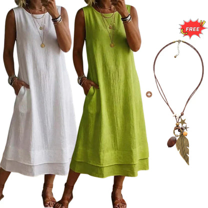 Dorotea Tofani™ Breathable Layered Summer Dress for Hot Days