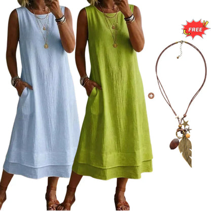 Dorotea Tofani™ Breathable Layered Summer Dress for Hot Days