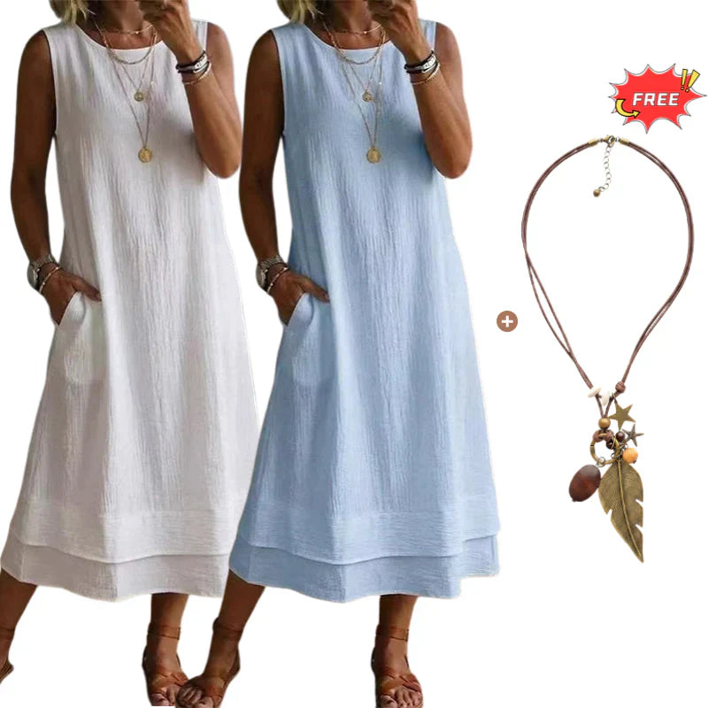 Dorotea Tofani™ Breathable Layered Summer Dress for Hot Days