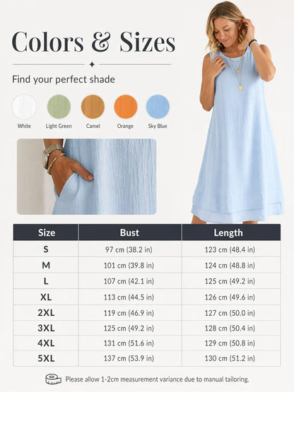 Dorotea Tofani™ Breathable Layered Summer Dress for Hot Days