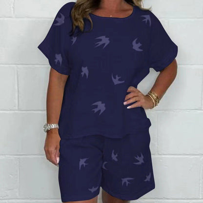 Neiva Zullo™  Casual Printed Short Sleeve Shorts Set