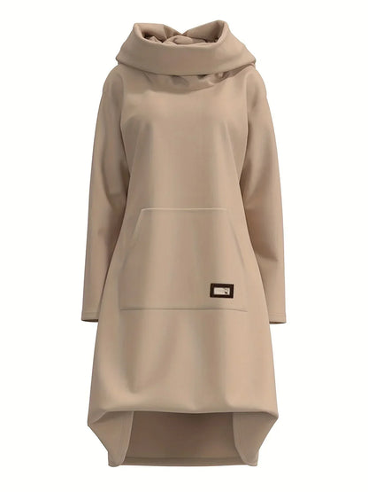 Marion™️ Comfortable sweatshirt dress with a hood