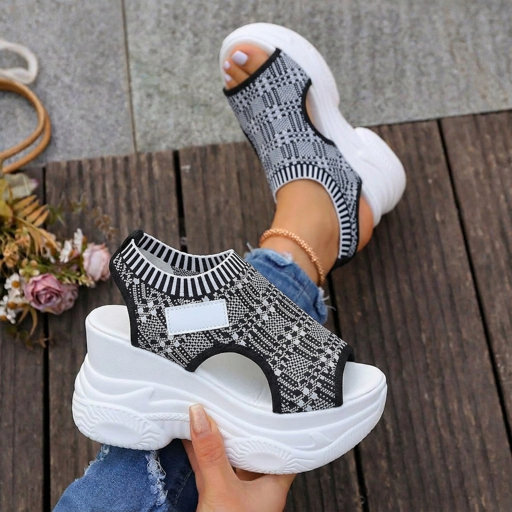 Edda Silvestri™ Elegant Open Toe Wedge Sandals