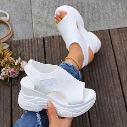 Edda Silvestri™ Elegant Open Toe Wedge Sandals