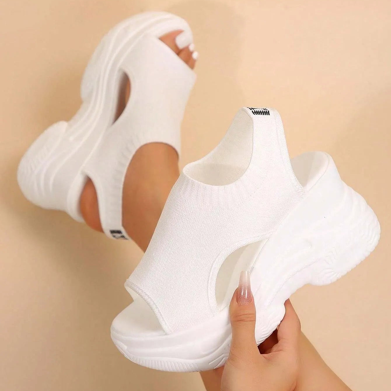 Edda Silvestri™ Elegant Open Toe Wedge Sandals