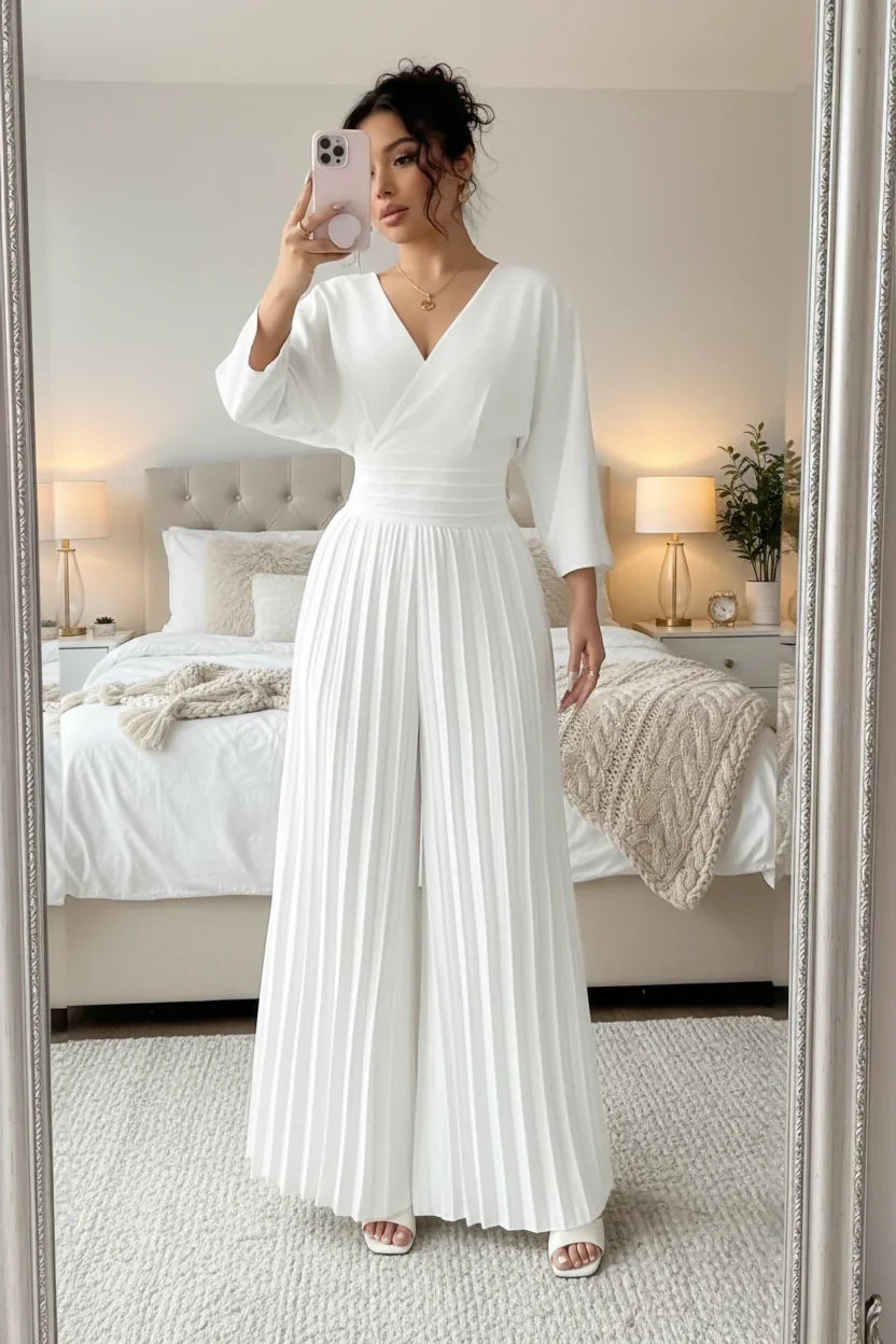 Edvige Acquaviva™ Elegant VNeck Jumpsuit for Special Events