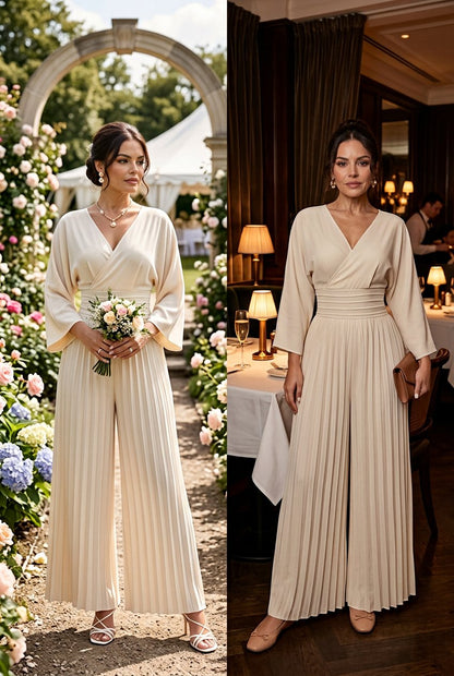 Edvige Acquaviva™ Elegant VNeck Jumpsuit for Special Events