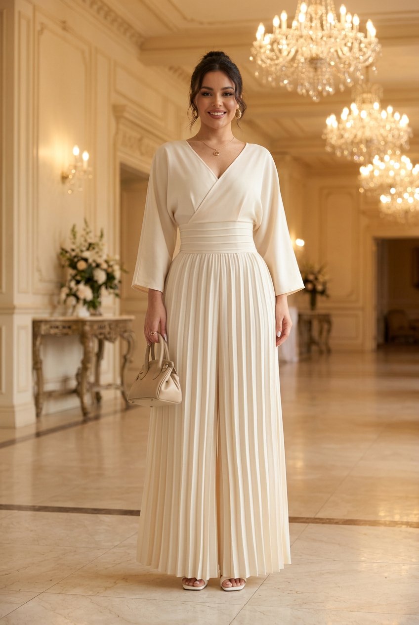 Edvige Acquaviva™ Elegant VNeck Jumpsuit for Special Events