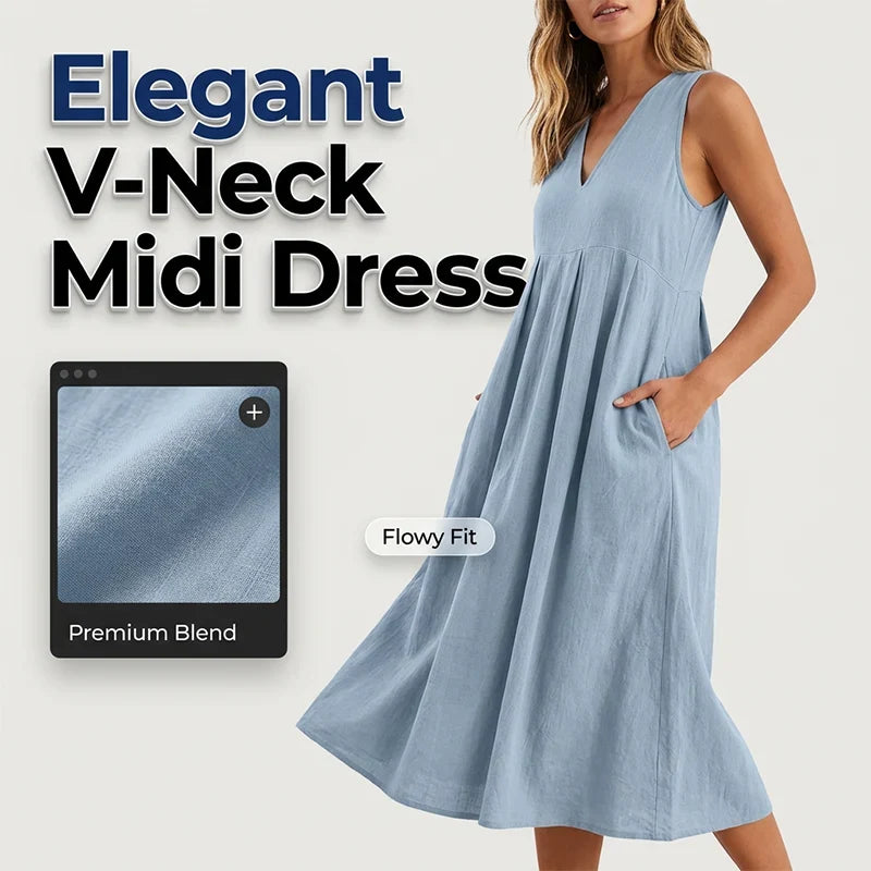Edvige Amato™ Breathable Sleeveless Midi Dress for Summer