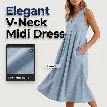 Edvige Amato™ Breathable Sleeveless Midi Dress for Summer