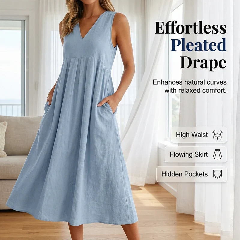 Edvige Amato™ Breathable Sleeveless Midi Dress for Summer