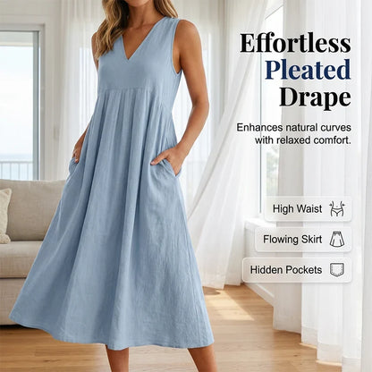 Edvige Amato™ Breathable Sleeveless Midi Dress for Summer