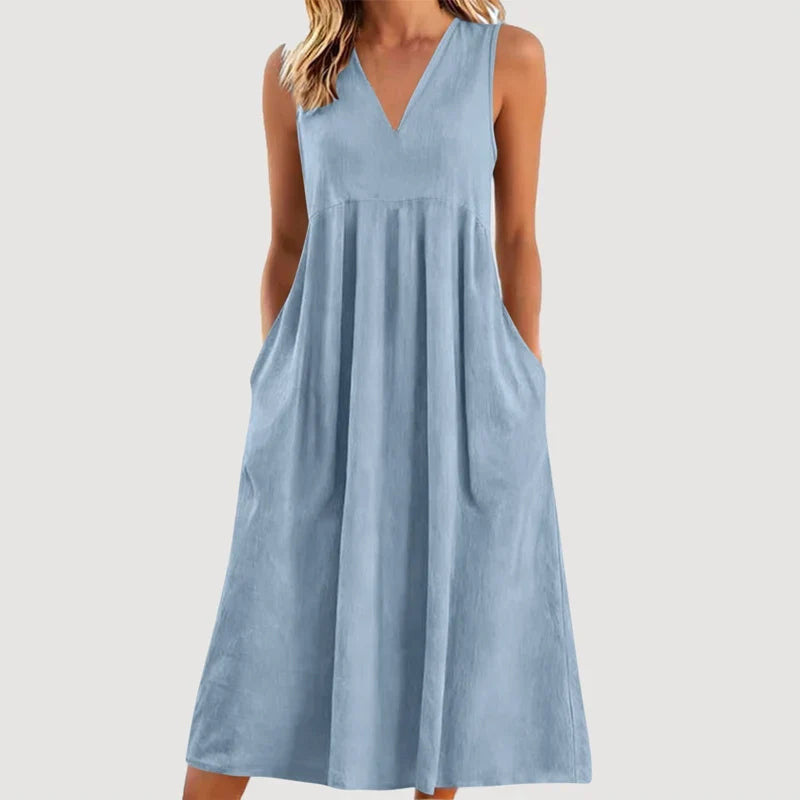 Edvige Amato™ Breathable Sleeveless Midi Dress for Summer