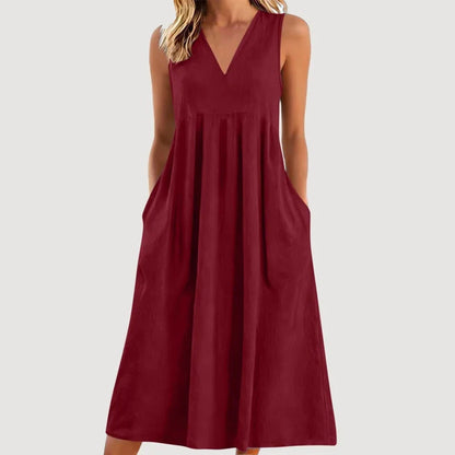 Edvige Amato™ Breathable Sleeveless Midi Dress for Summer