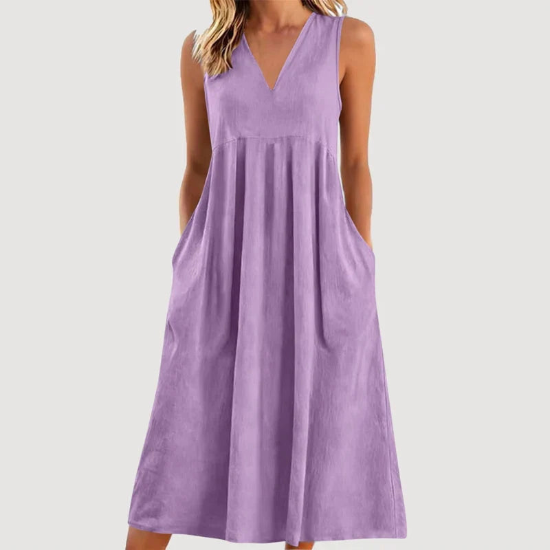 Edvige Amato™ Breathable Sleeveless Midi Dress for Summer