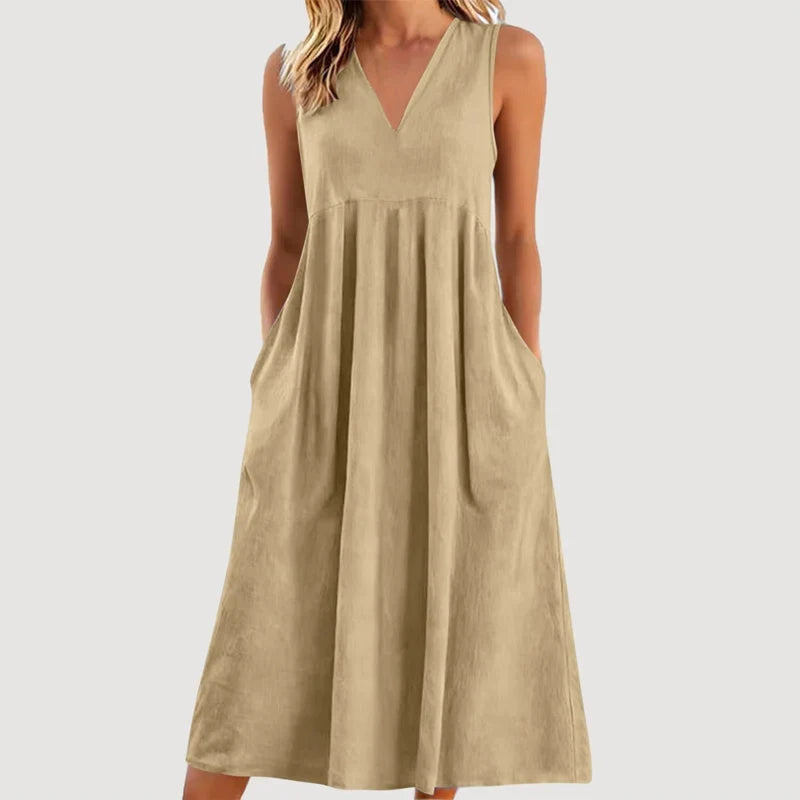 Edvige Amato™ Breathable Sleeveless Midi Dress for Summer