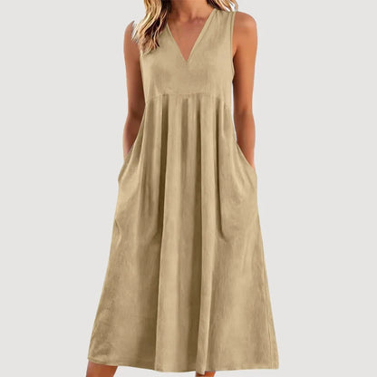 Edvige Amato™ Breathable Sleeveless Midi Dress for Summer