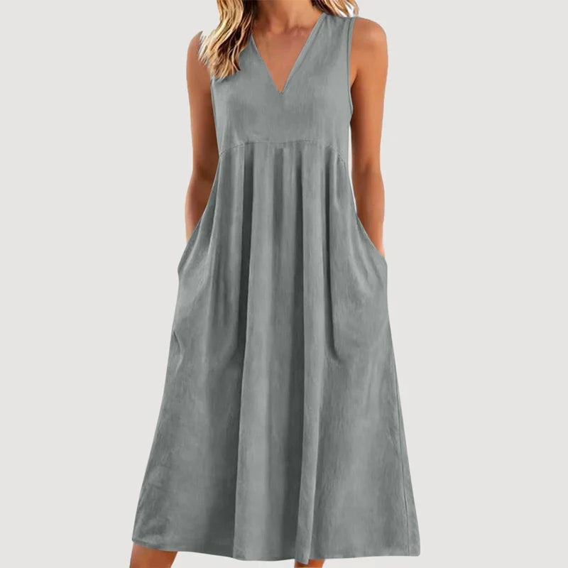 Edvige Amato™ Breathable Sleeveless Midi Dress for Summer