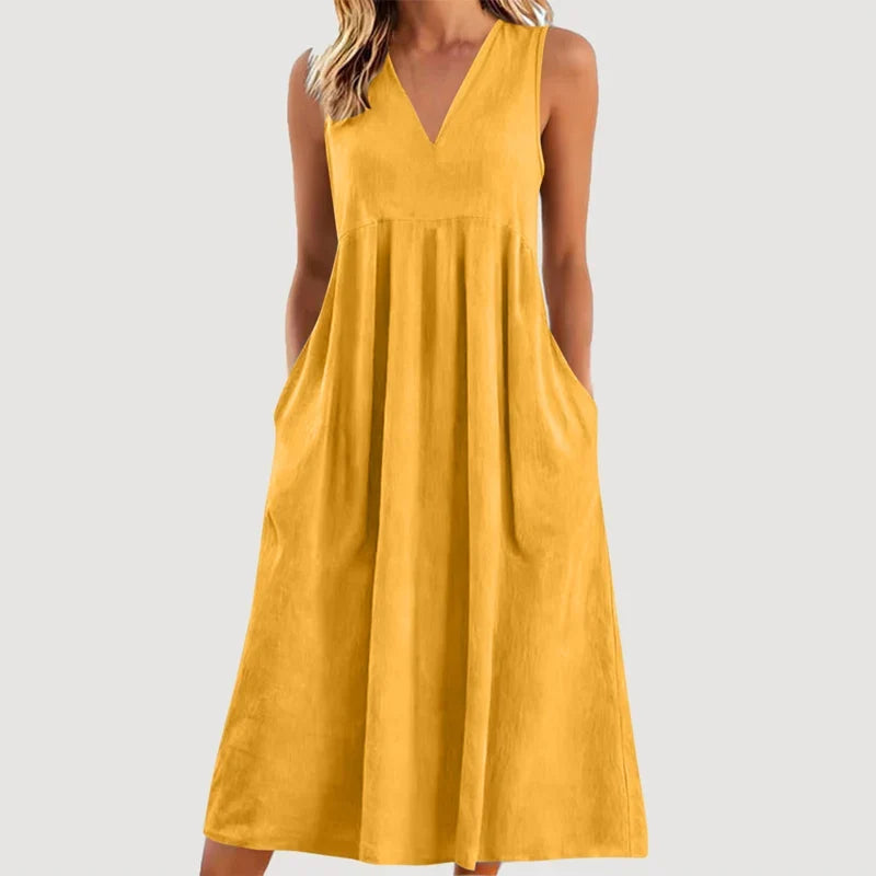 Edvige Amato™ Breathable Sleeveless Midi Dress for Summer