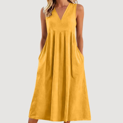 Edvige Amato™ Breathable Sleeveless Midi Dress for Summer