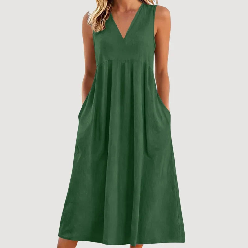 Edvige Amato™ Breathable Sleeveless Midi Dress for Summer