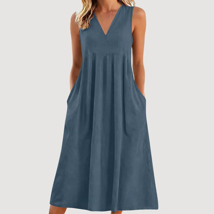 Edvige Amato™ Breathable Sleeveless Midi Dress for Summer