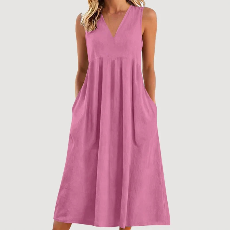 Edvige Amato™ Breathable Sleeveless Midi Dress for Summer