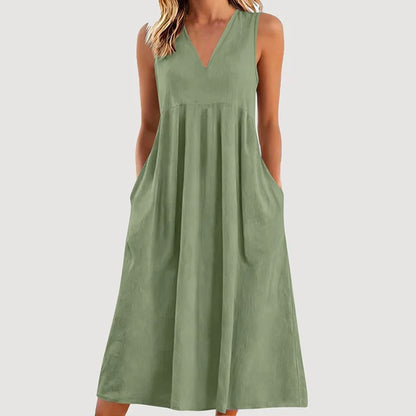 Edvige Amato™ Breathable Sleeveless Midi Dress for Summer