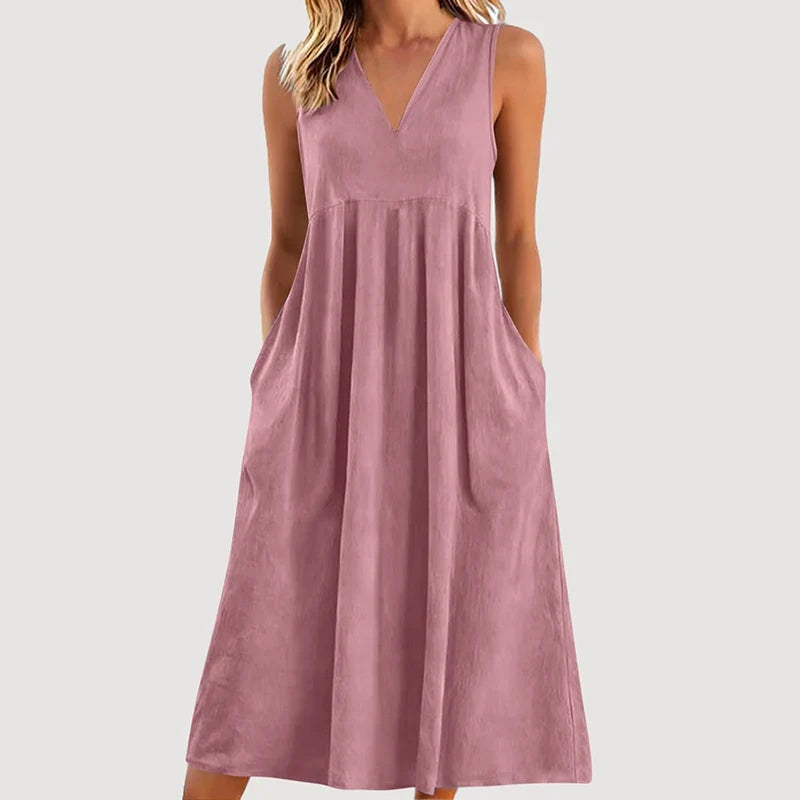 Edvige Amato™ Breathable Sleeveless Midi Dress for Summer