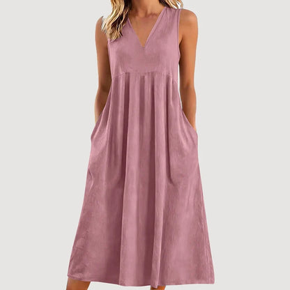 Edvige Amato™ Breathable Sleeveless Midi Dress for Summer