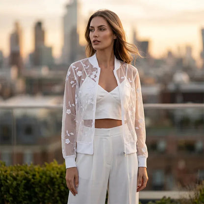 Edvige Della Valle™ Elegant Floral Cardigan for Effortless Layering
