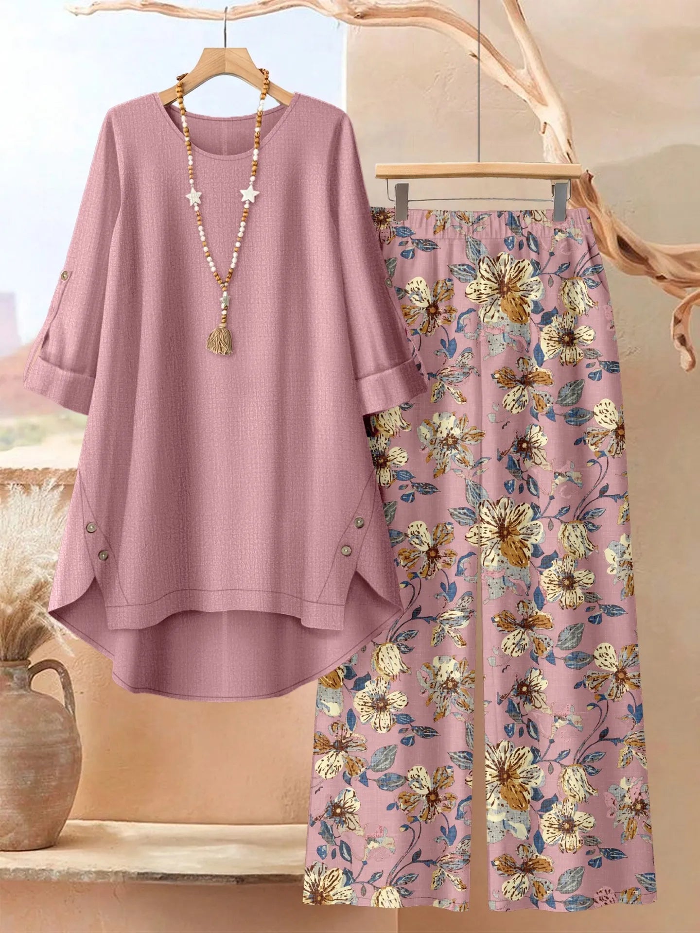 Edvige Rossignoli™ Breathable Tunic and Trouser Set