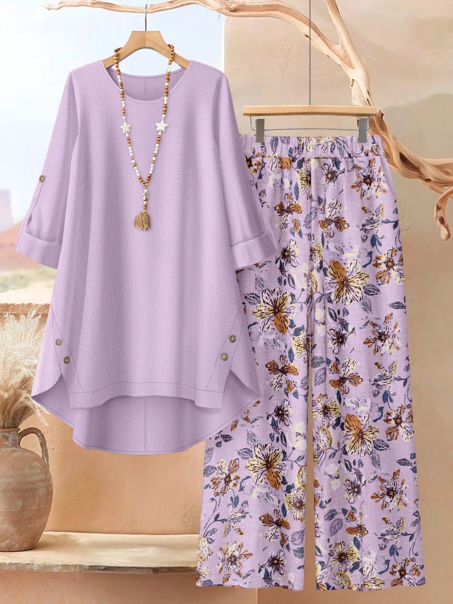 Edvige Rossignoli™ Breathable Tunic and Trouser Set