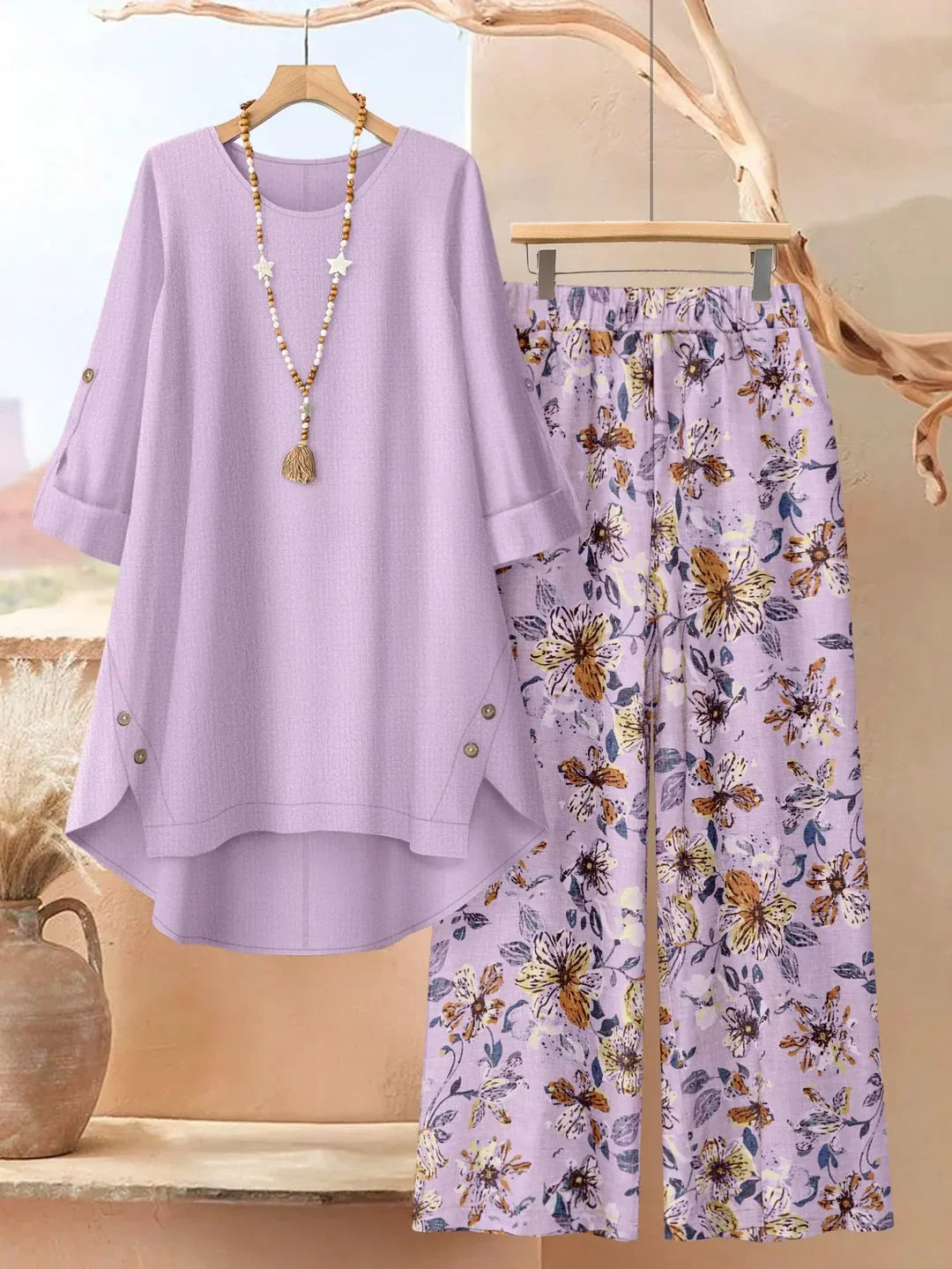 Edvige Rossignoli™ Breathable Tunic and Trouser Set