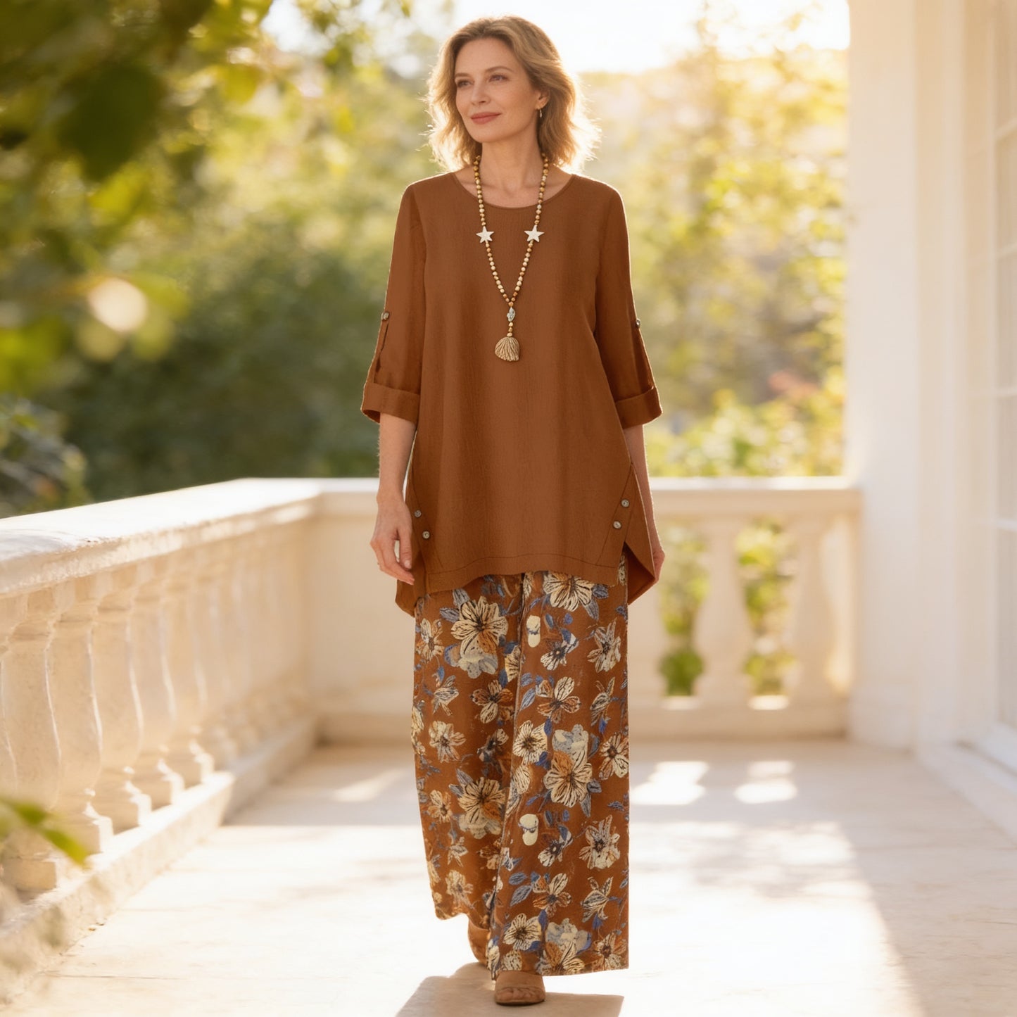 Edvige Rossignoli™ Breathable Tunic and Trouser Set